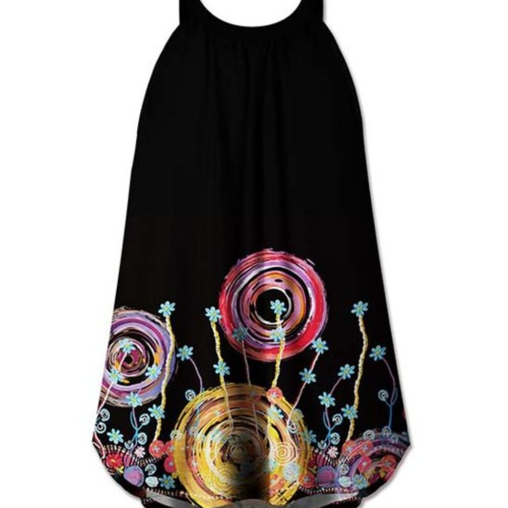 Loveu.dear- Black and pink floral swing tank